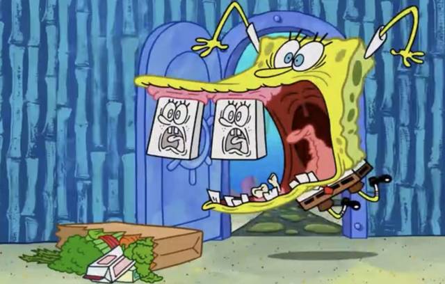 旋风男 派大星和海绵宝宝为了免费午餐给泡泡鱼搬家