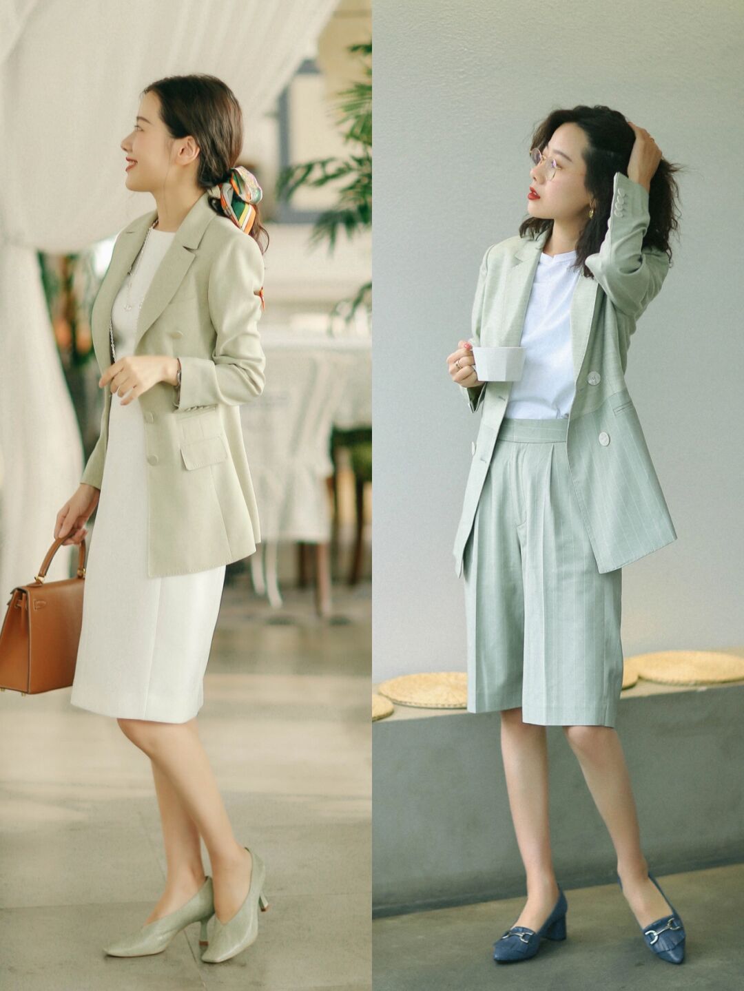 颜红橙|初秋，来点“绿色”更有活力感，清新减龄又高级，百搭洋气不挑人