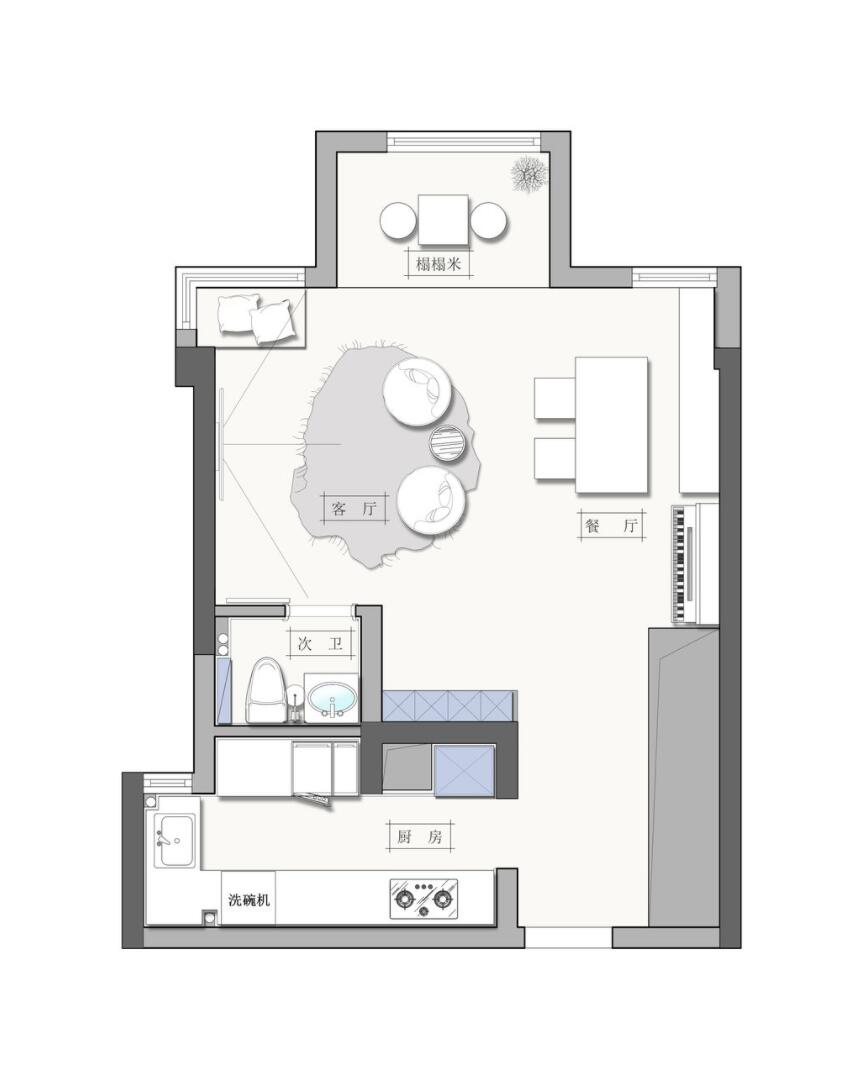 |若家里人不多，建议做“去客厅化”设计，入住后才知道有多爽
