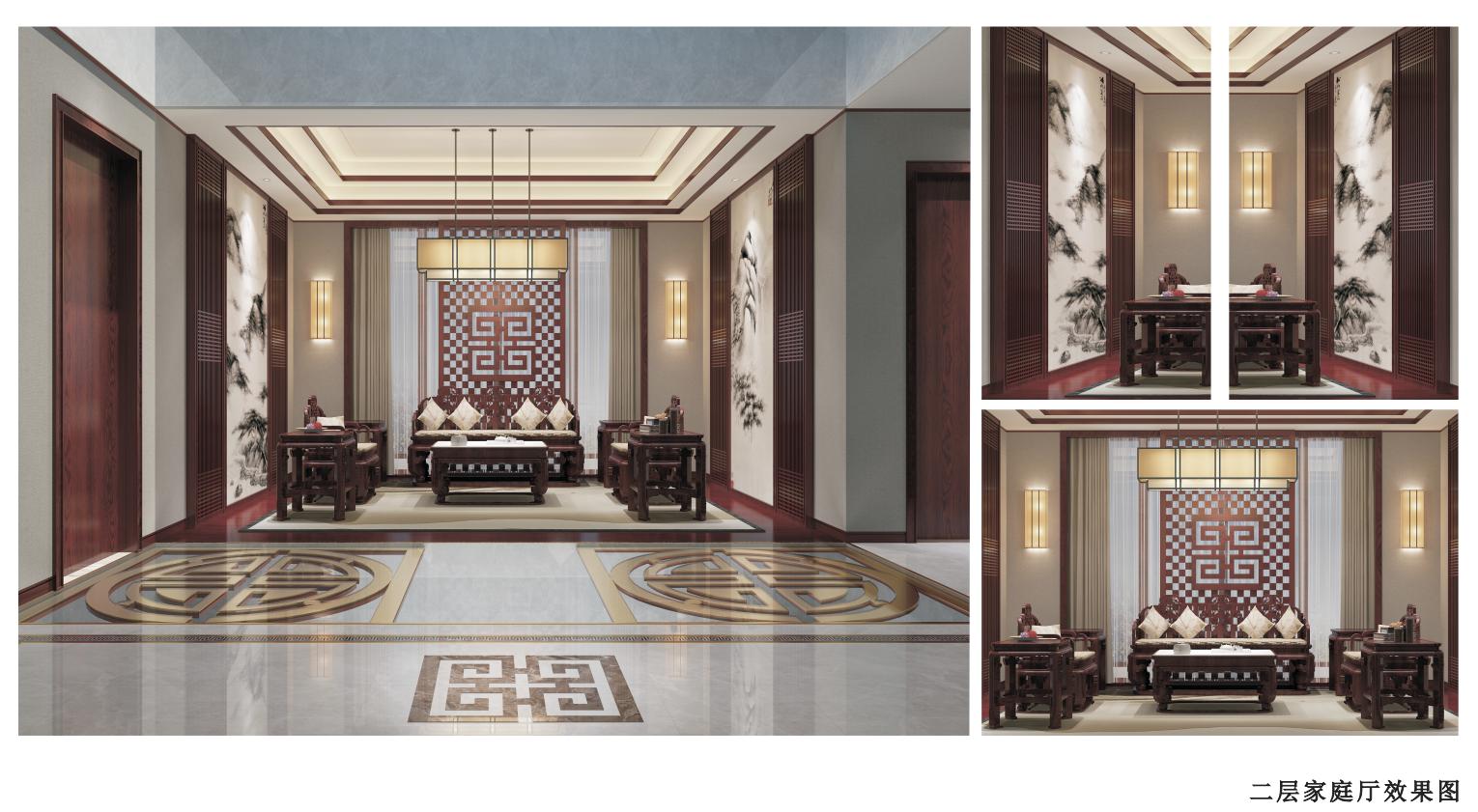 古韵禅境——中式风格|珠海松湖别墅设计装修案例