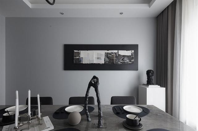 |180㎡现代简约,黑白灰的空间,营造出时尚高级的质感