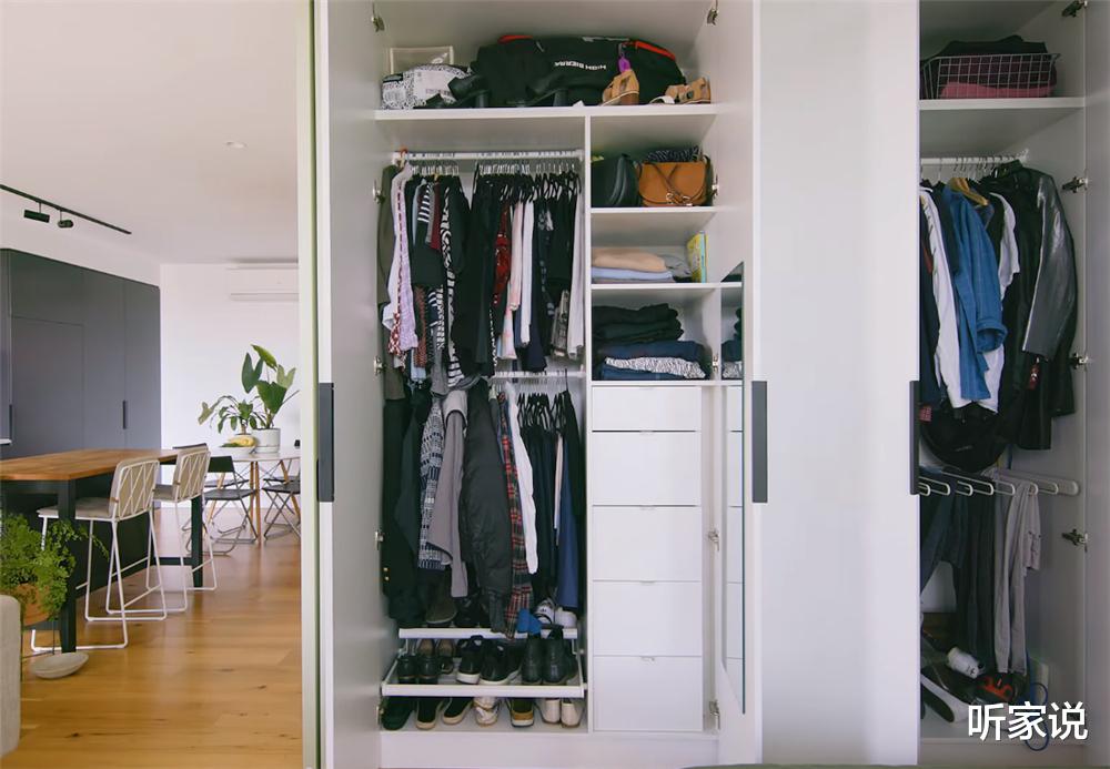 听家说|独居姑娘的1室2厅小家，55㎡面积做成开放式，卧室推拉门太实用了