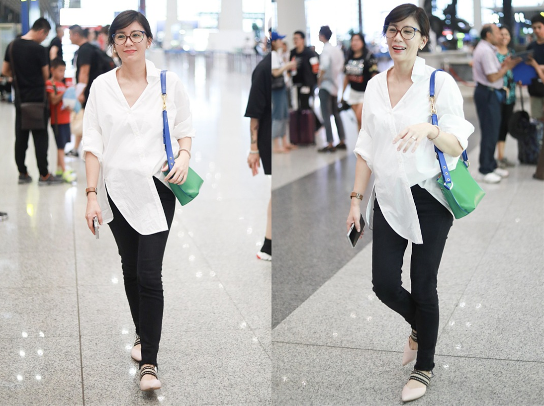 贾静雯|贾静雯的颜值可真抗打，生图中脸蛋都无可挑剔，穿波点上衣好年轻