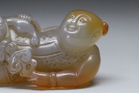 玛瑙|舊藏玛瑙“童子献寿”