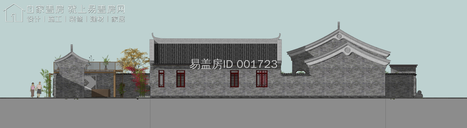 面宽\t27.2米 进深 32.2米 河北唐山王家中式三合院