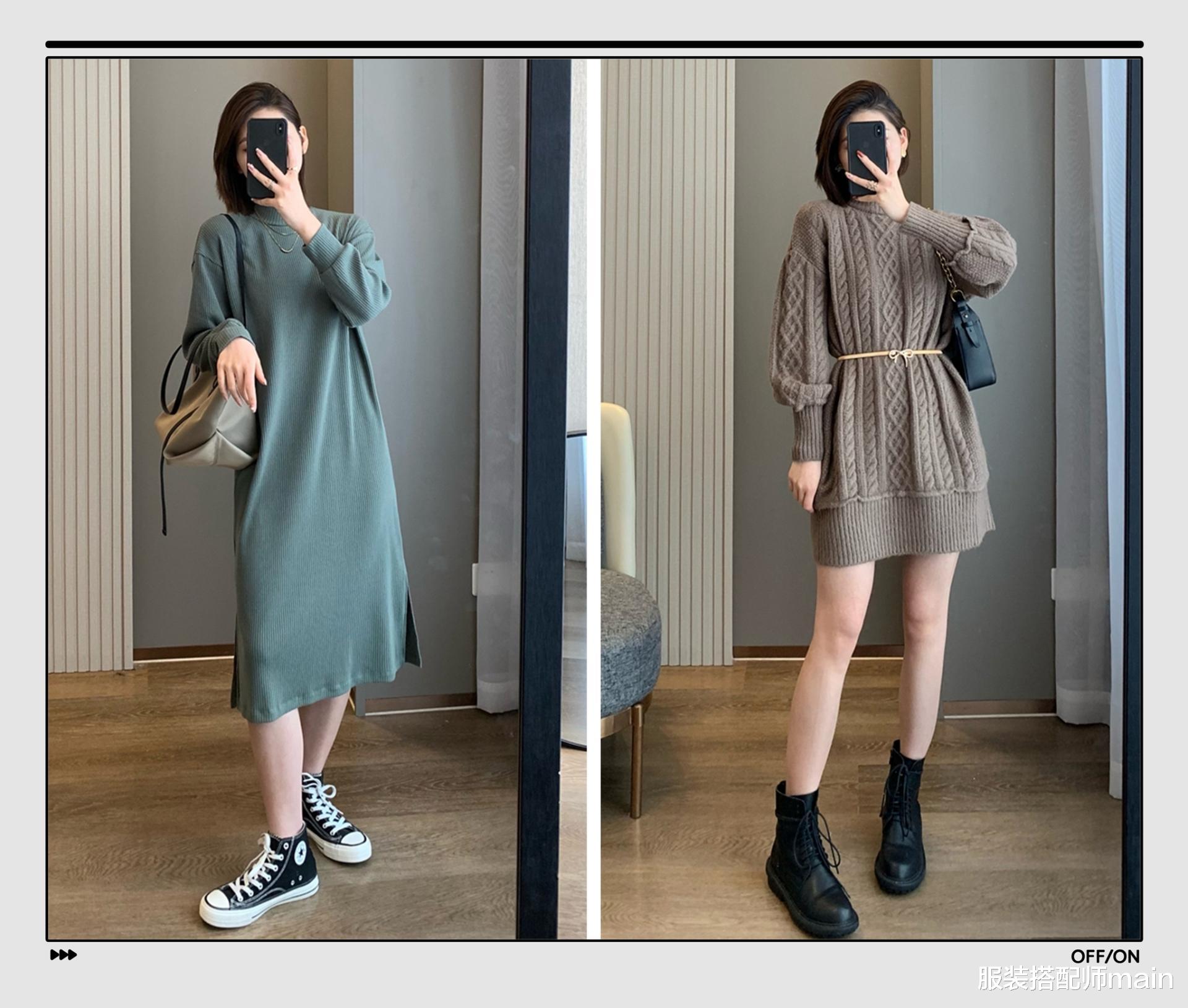 服装搭配师main 记住了，这三款连衣裙能从秋美到冬，时髦显瘦还保暖