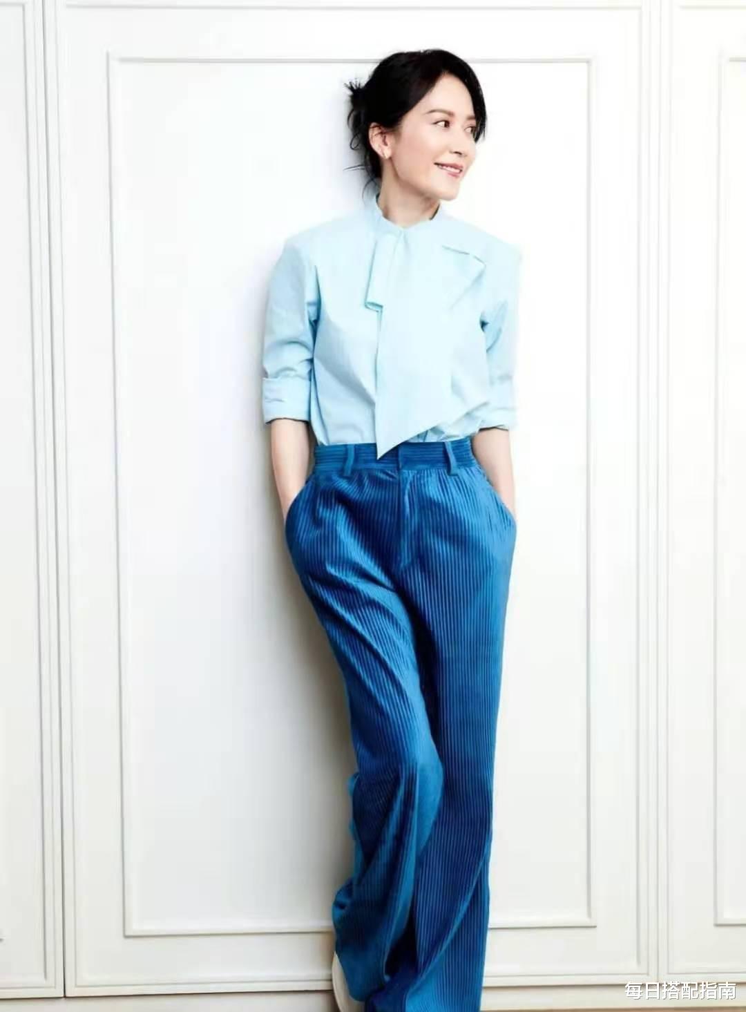 每日搭配指南|显高显瘦的“阔腿裤”，学会这样来搭配上衣，更显气质