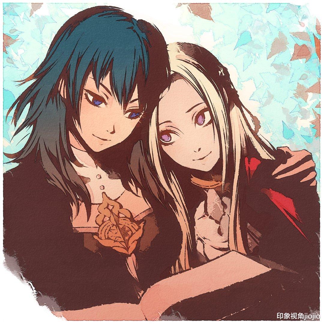 同人|复古配色的动漫同人少女插画，剪影手法的画面感是加分项