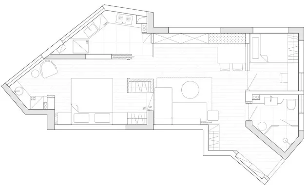 65㎡奇葩户型翻新，邻居看了都羡慕