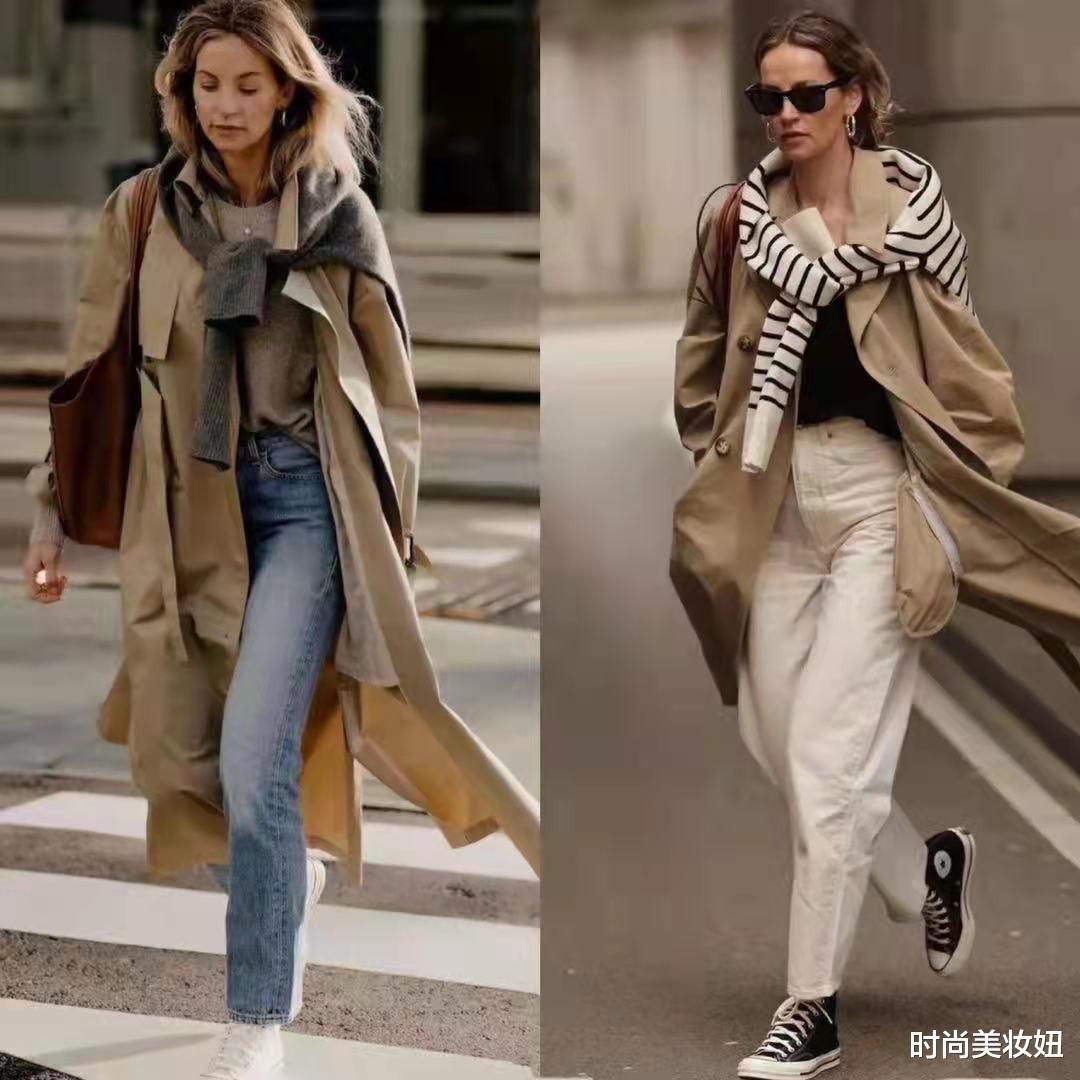 时尚美妆妞|“卡其色风衣”的高级穿搭，高级优雅又显气质，50岁照穿真洋气