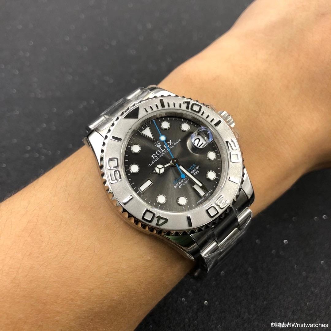 刻腕表者Wristwatches|AR厂劳力士灰盘蓝针游艇复刻表细节工艺怎么样？