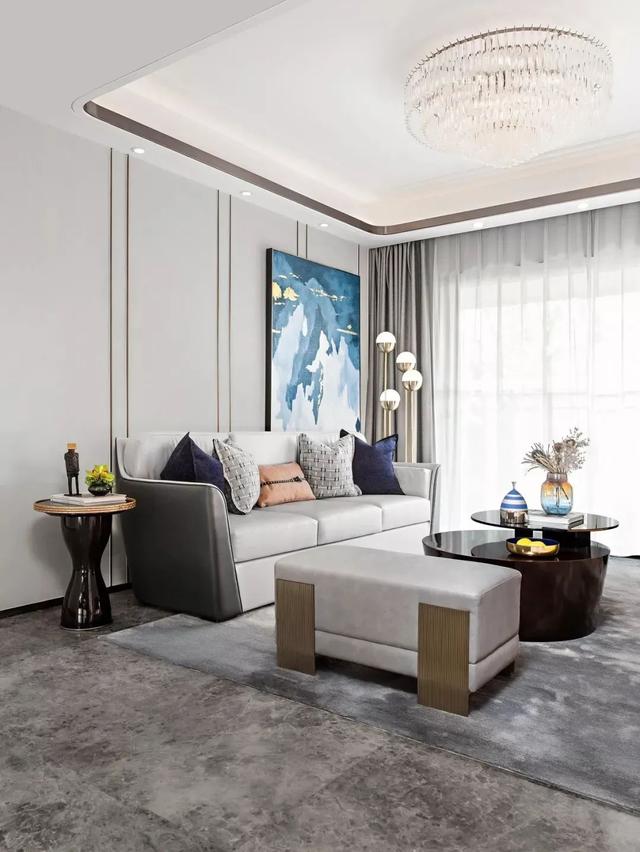 115㎡现代轻奢,配色稳重优雅,材质华丽高级,风格很独特