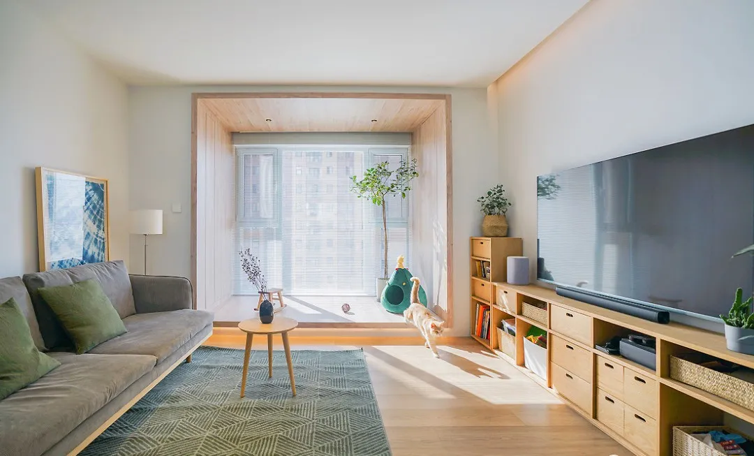 设计fan|107㎡日式风三居室，榻榻米卧室、木盒子阳台，超强的空间利用术！