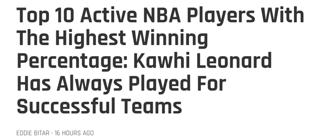 排骨酱|谁是现役胜率王?美媒点名10人,詹姆斯仅排第五,三人胜率超7成