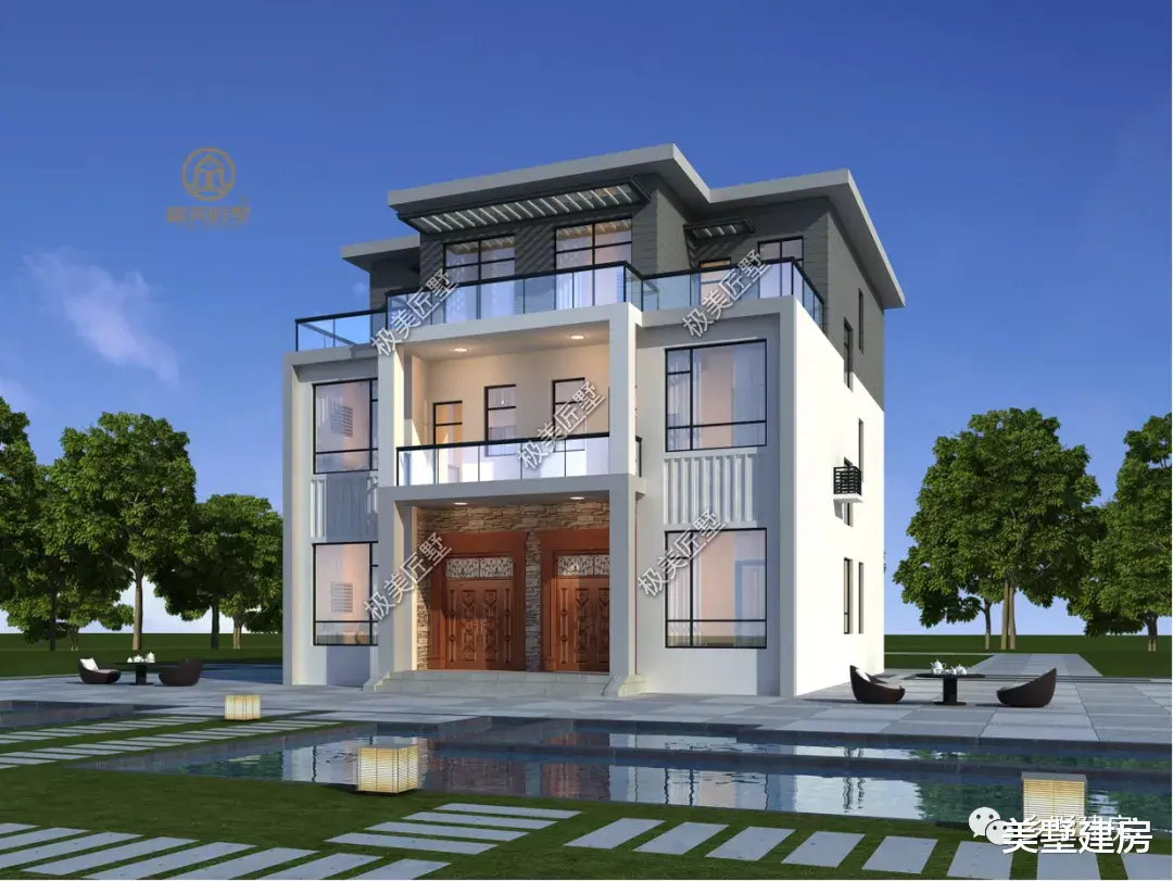 |现代风双拼别墅,80、90 年轻兄弟的最爱,一起来看看!