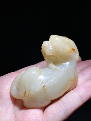 和田玉籽料|明 和田玉籽料 白玉 独角兽