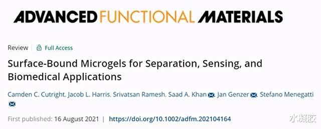 moderna 北卡罗来纳州立大学：表面结合凝胶用于分离、传感和生物医学应用
