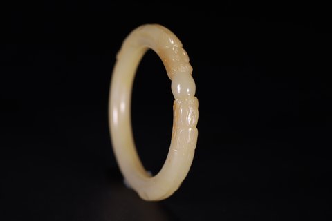 |老和田玉双龙头手镯