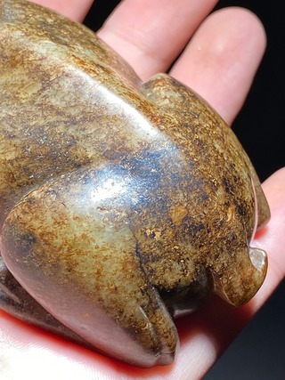 和田玉籽料|汉 和田玉籽料沁色 白玉 玉熊