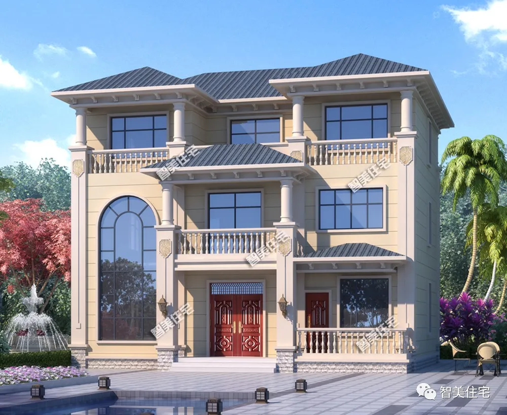 |13.1×11.3米农村别墅，客厅挑空设计，配大堂屋