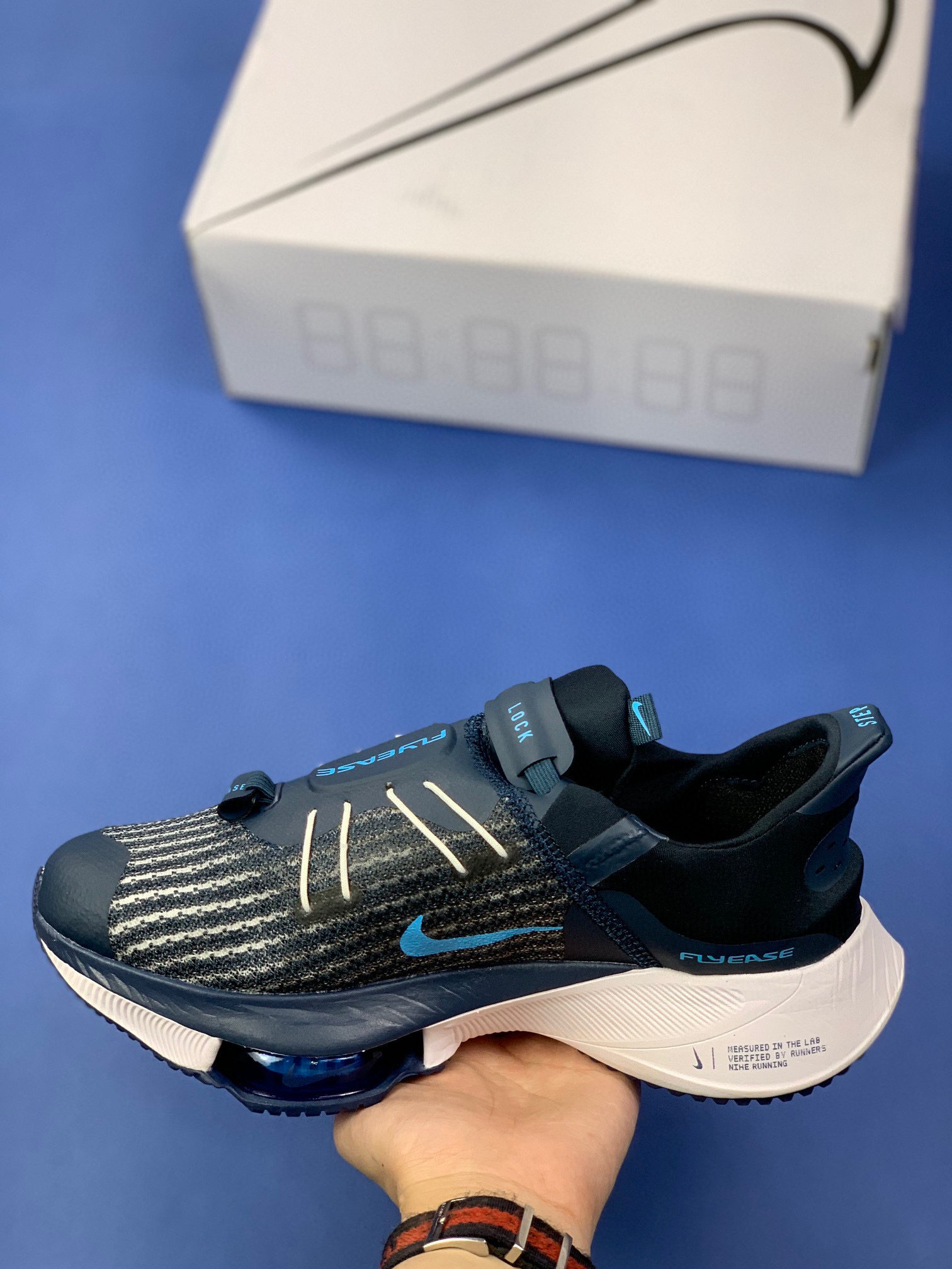 耐克Zoom Tempo Next% FlyEase 马拉松 气垫超跑 蓝白