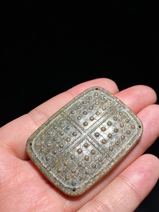 和田玉籽料|汉 和田玉籽料 青玉 谷纹 玉片