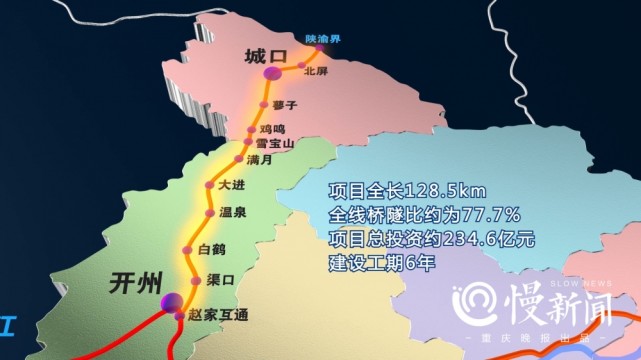 慢新闻 国庆前，重庆城开高速谭家至赵家段约50公里路段将具备通车条件