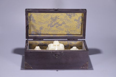 紫檀|和田玉印章一套、配紫檀木盒