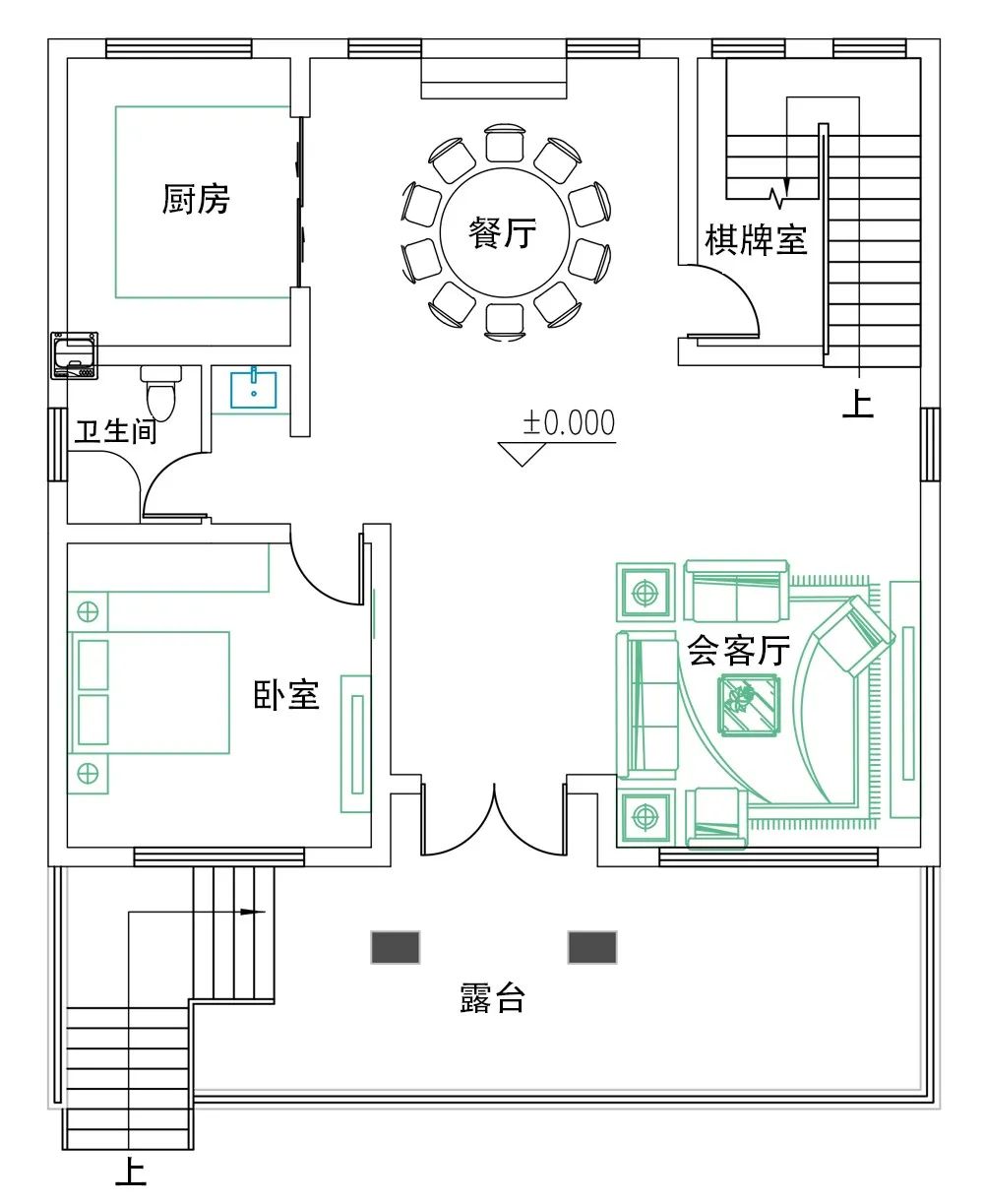 别墅|35万内造价的三款农村别墅图纸，庭院别墅大露台，有小庭院