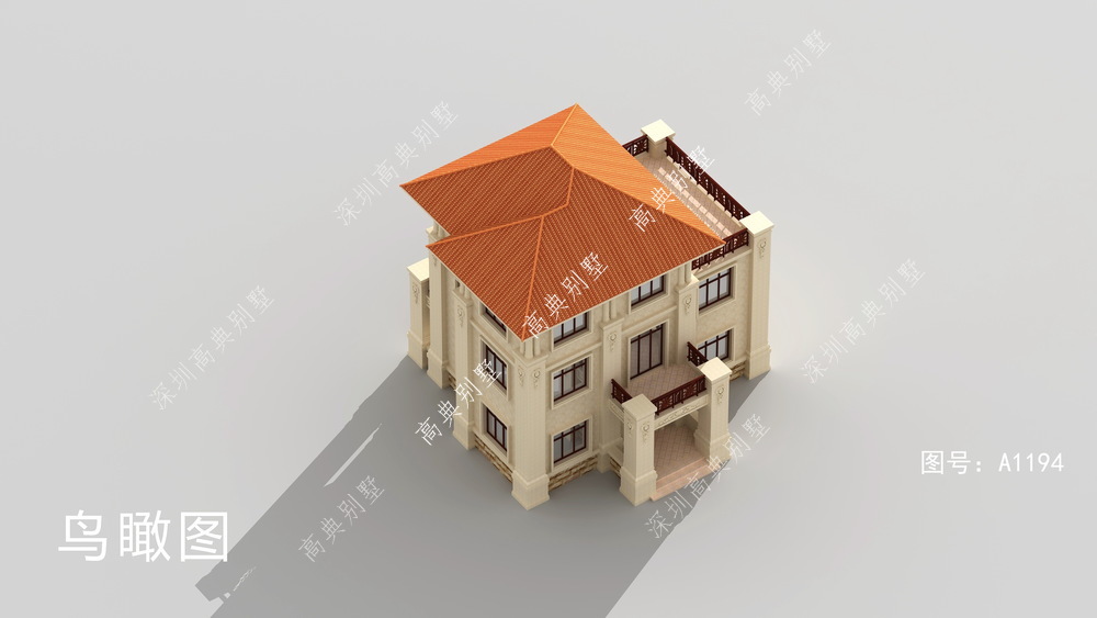 这款三层欧式别墅，精致的立面线条，非常气派。