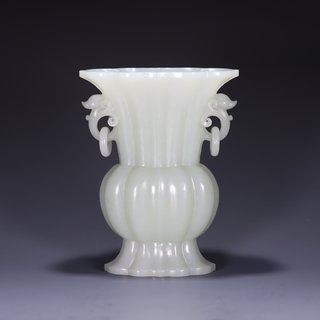|回流 和田玉花觚、用作插花