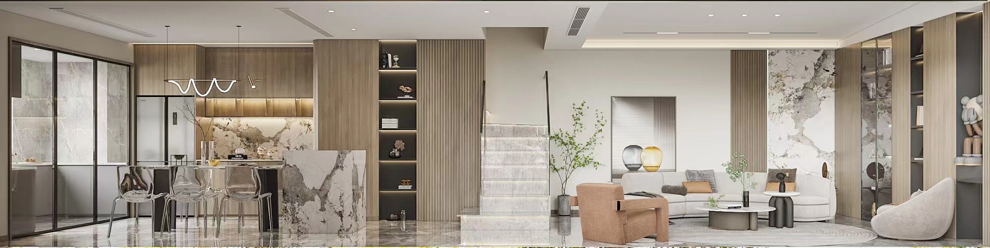 平安夜亦狂欢——460平方米现代极简风格 | 雅居乐万象郡别墅设计案例