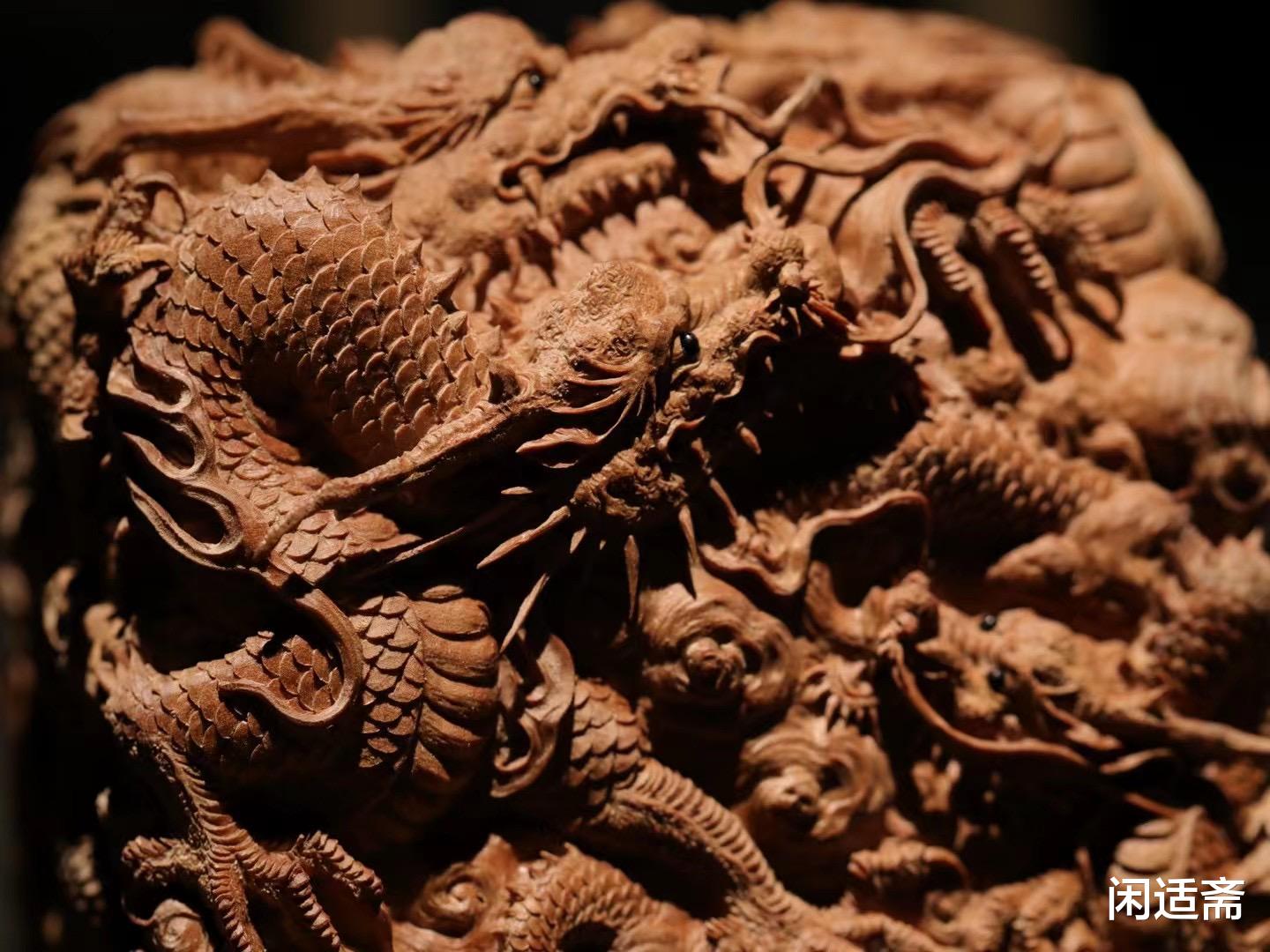 雕刻|皇家气派，老山檀香，九龙印玺