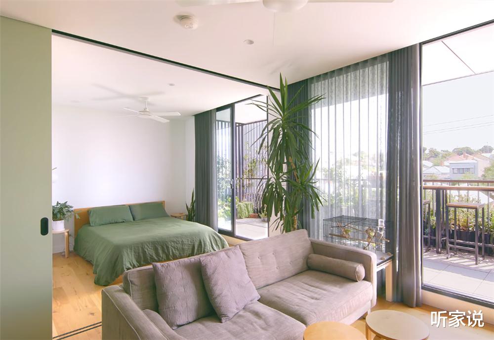 听家说|独居姑娘的1室2厅小家，55㎡面积做成开放式，卧室推拉门太实用了