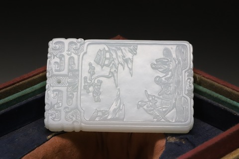 |舊?藏 : 和田玉“一级白 仙人乘槎”时云牌