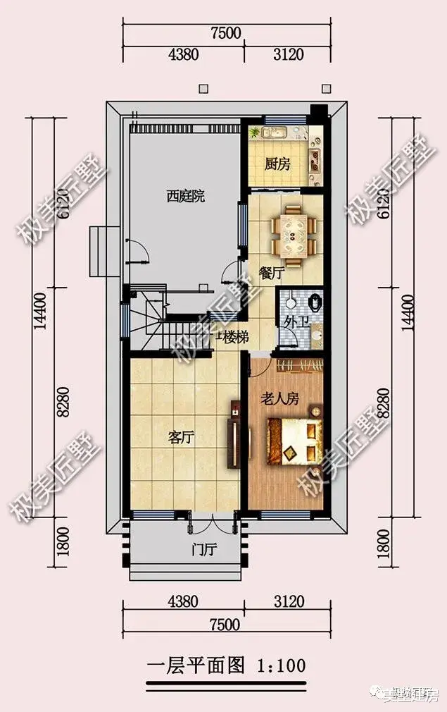 占地不到一百平，带庭院的中式别墅，村里都羡慕！