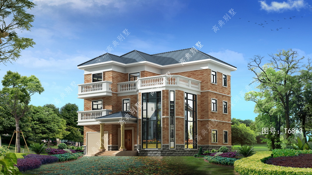 这款简欧别墅设计，力求精简大气，喜欢就盖一栋。