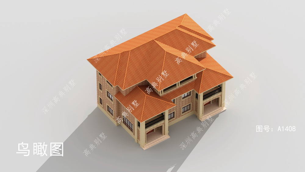 双拼欧式别墅，整体时尚壮丽，周围的村民都羡慕不已。