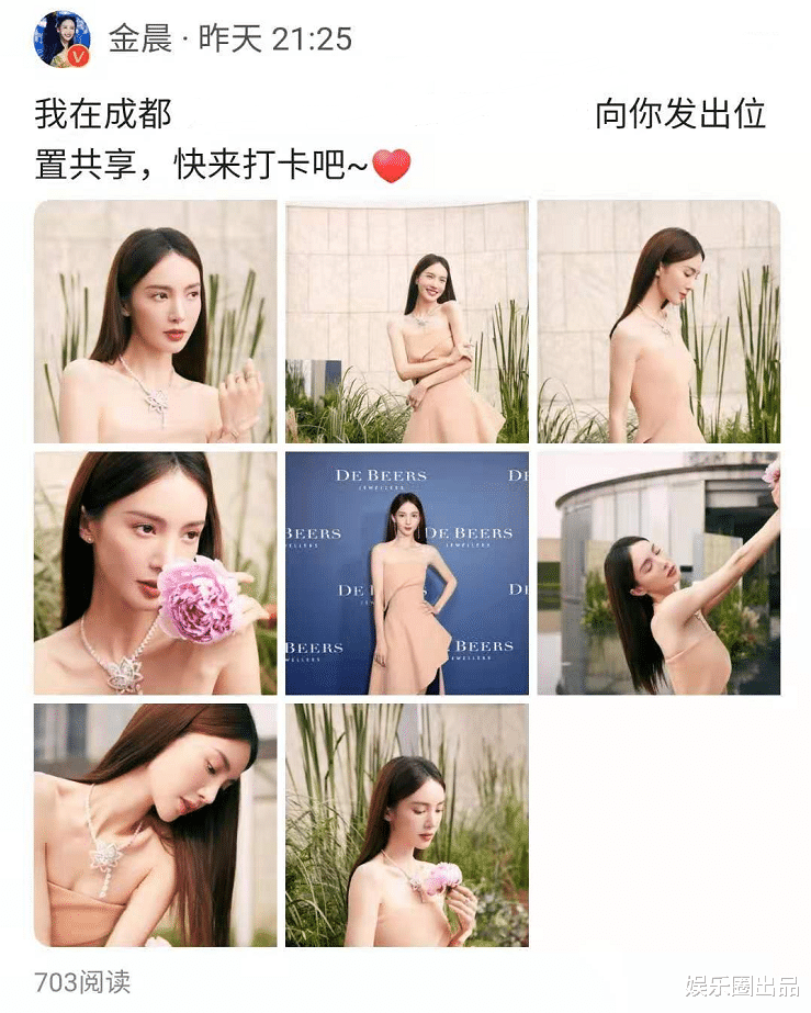 金晨|金晨出席活动引热议，戴钻石项链成槽点，网友：气质不够项链来凑