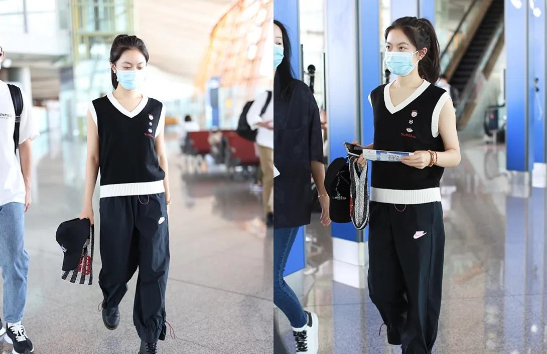 琳妹儿说|白色运动外套搭配黑色紧身裤，赵今麦变身运动达人，被赞小仙女