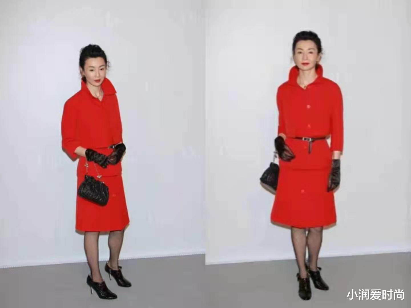 小润爱时尚 张曼玉老年干瘦穿戴仍讲究，毛衣搭围巾保暖不臃肿，秋冬照穿时髦