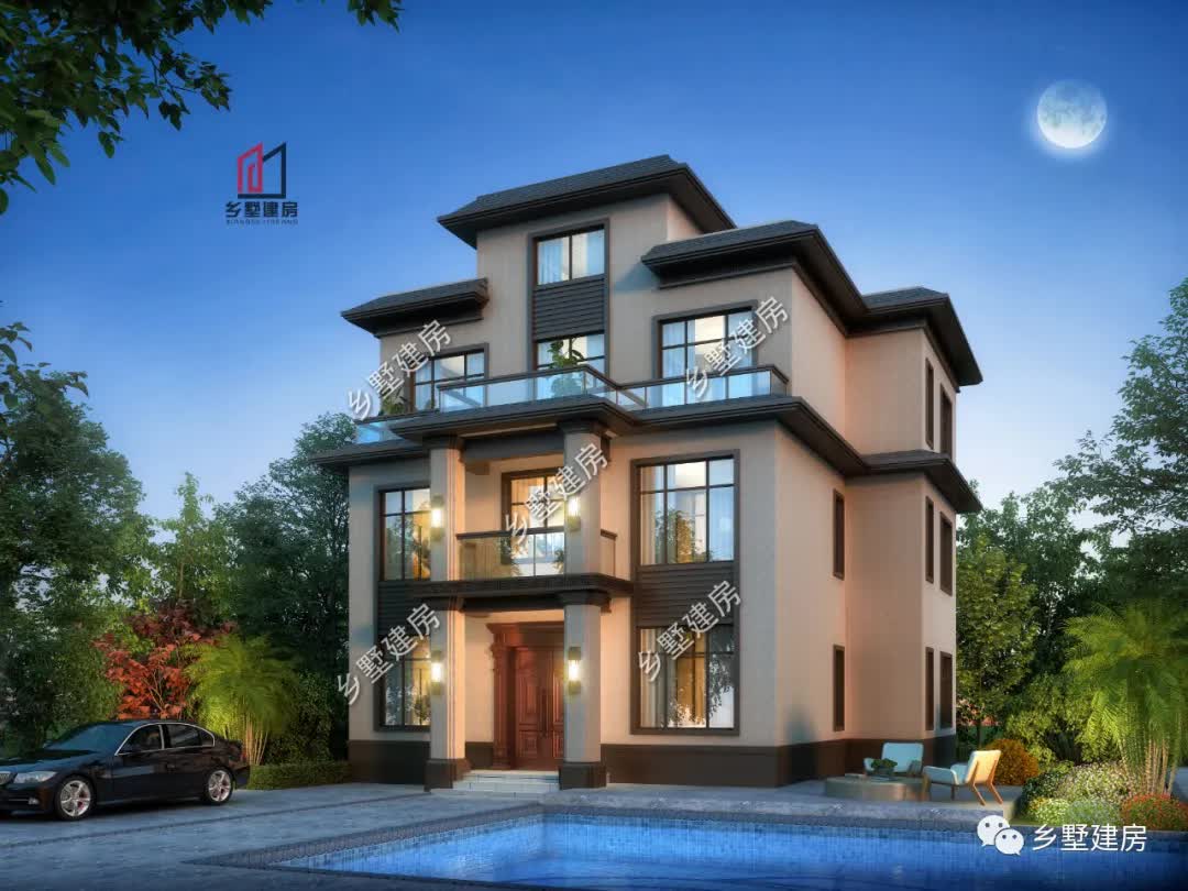 |占地一百多平就能建好房，电梯楼梯齐全，你觉得怎样