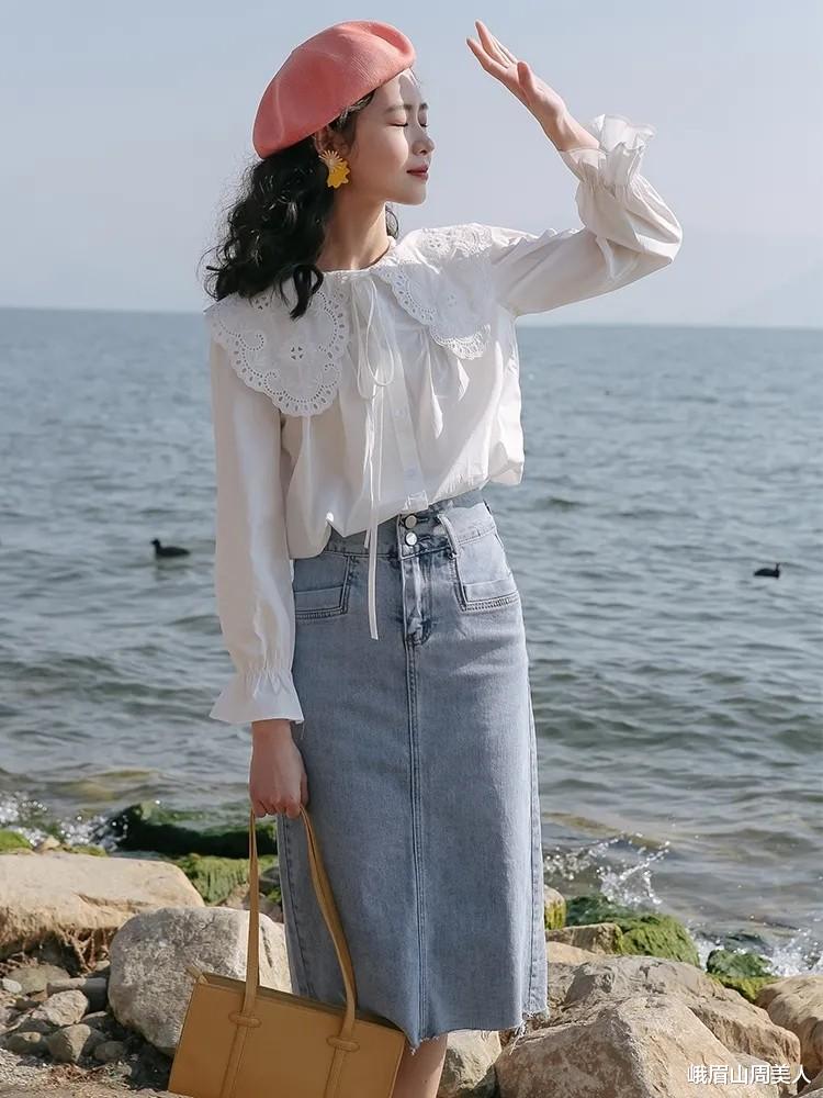 峨眉山周美人|杨紫带火了一种穿法叫：“衬衫+牛仔裙”，时尚减龄还特显瘦