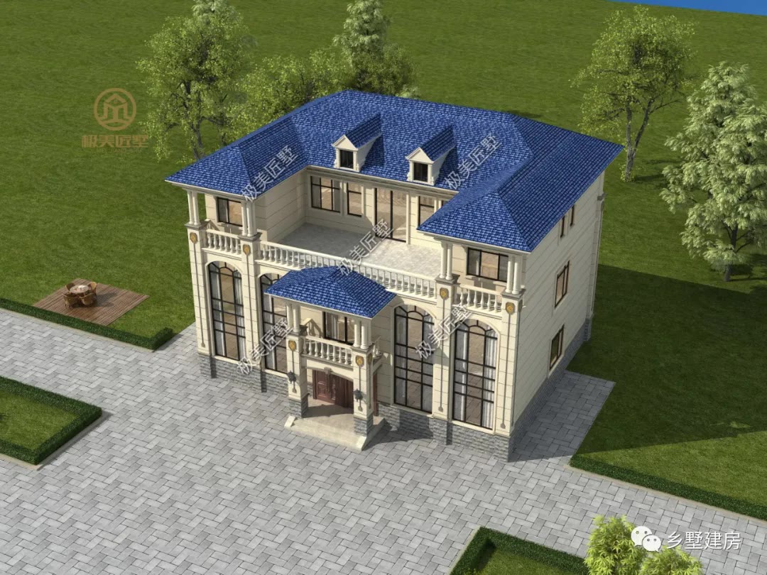 |欧式三层自建房,农村盖房的首选,喜欢的别错过