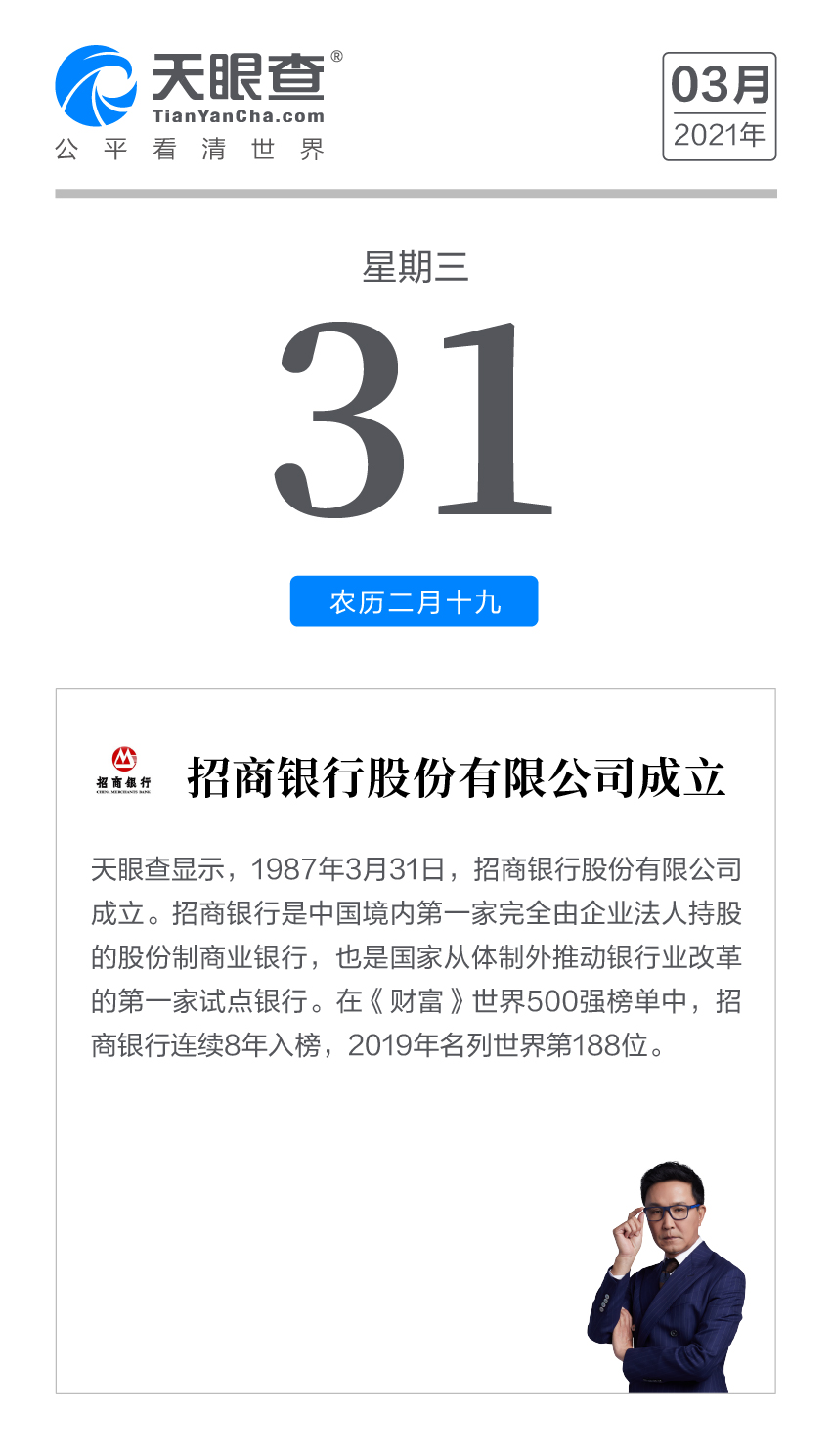 天眼查 商业日历丨招商银行股份有限公司成立