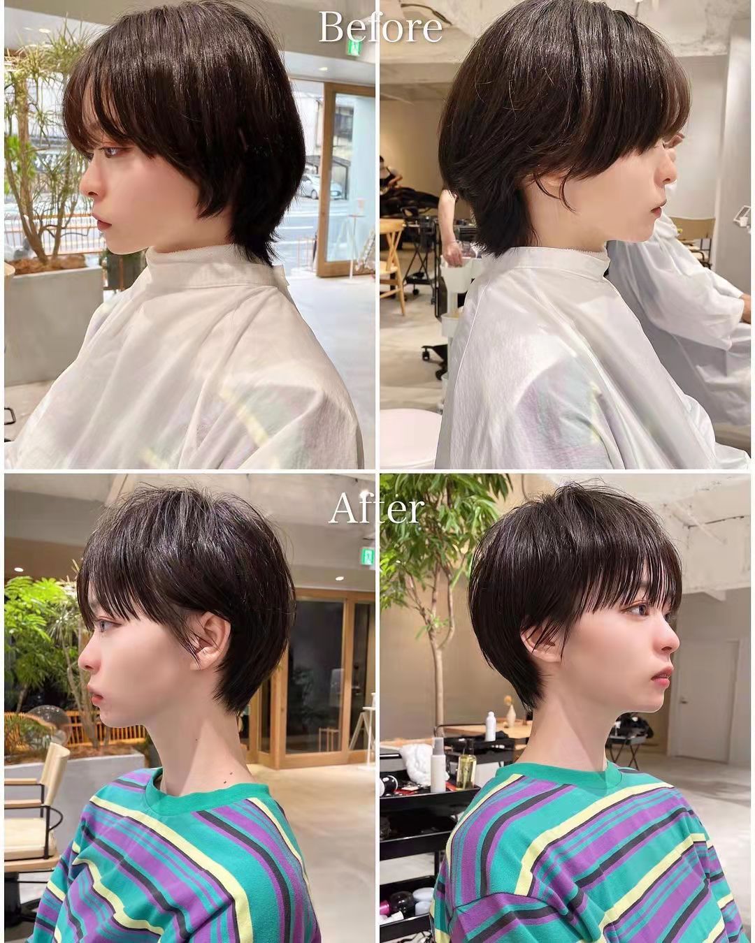 短发 换对“精灵系”短发有多美，看完这8组对比就知道，小脸又减龄