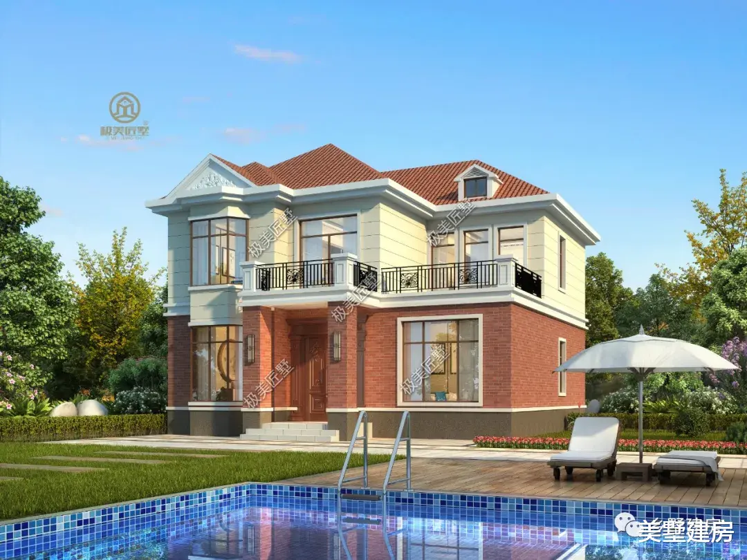 |占地百来平就能建豪宅，田园风来一栋，美观又实用