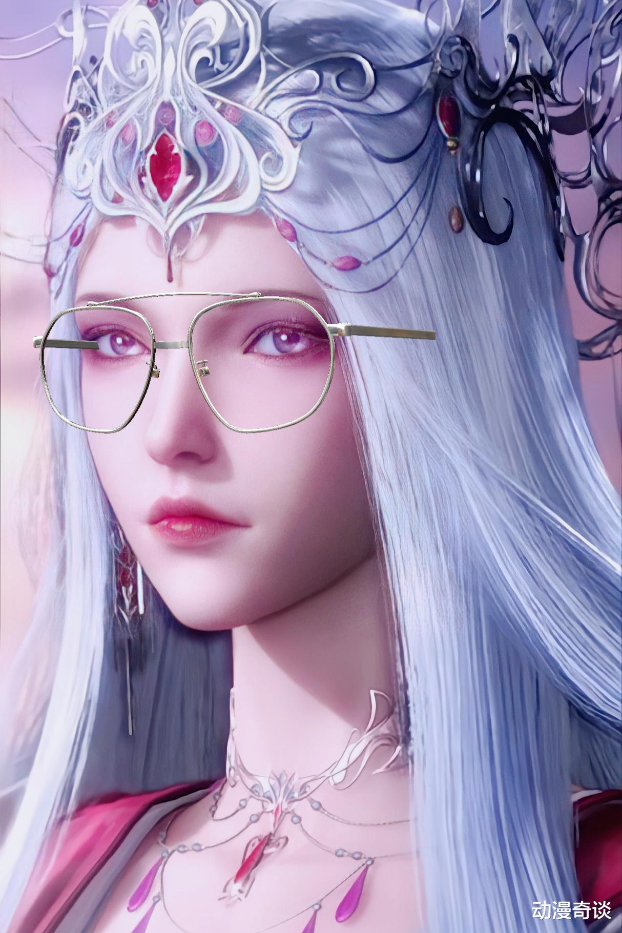 小舞|斗罗女神戴上眼镜有多美？小舞是绝世甜妹，比比东成霸道女总裁
