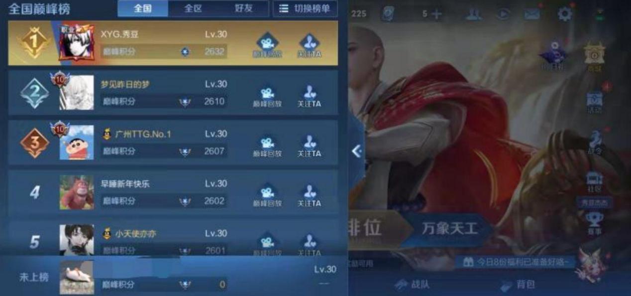 xyg|巅峰赛前十职业都出自KPL四强,证明巅峰赛说服力!第一竟来自XYG