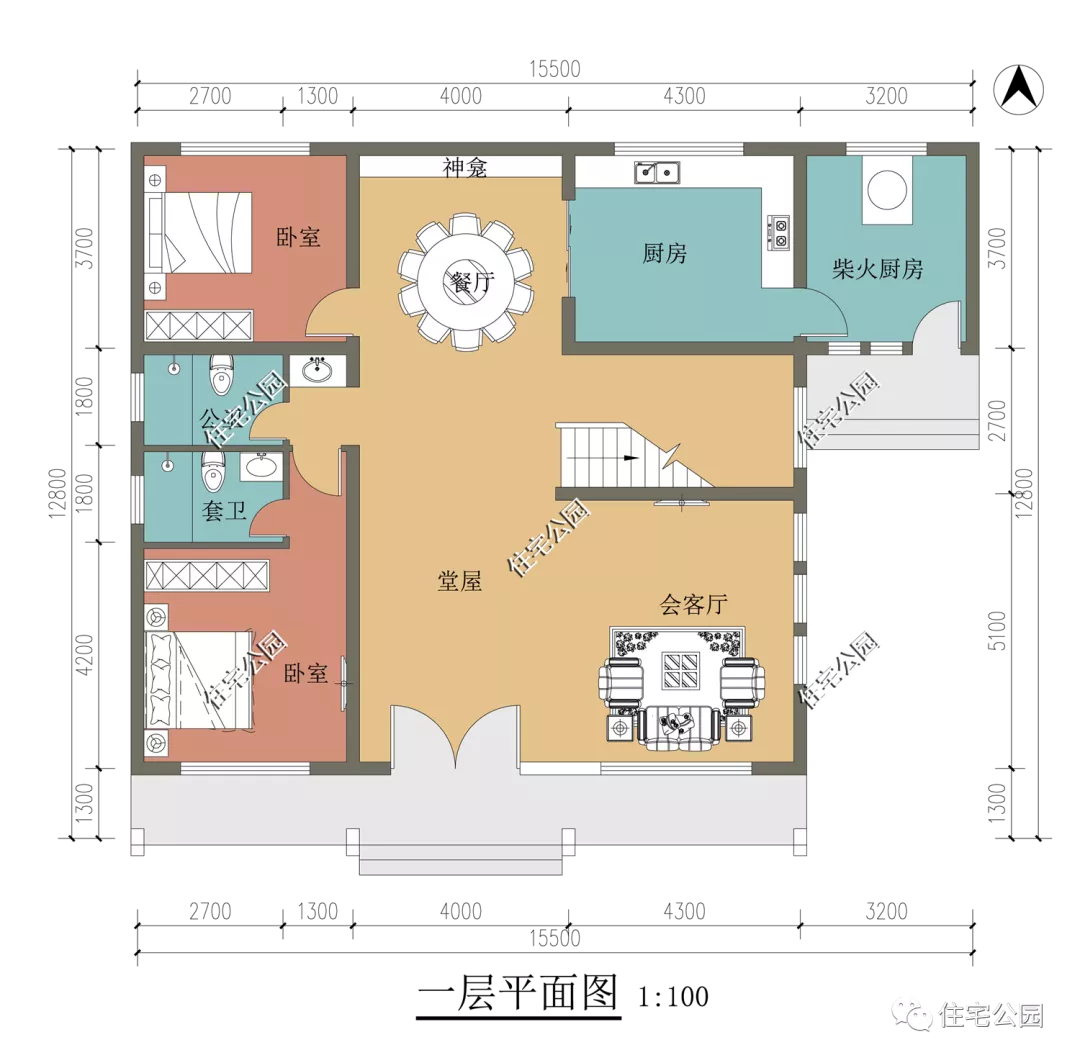 青岛市|精选图库：15套带堂屋的户型合集，总有一套适合你